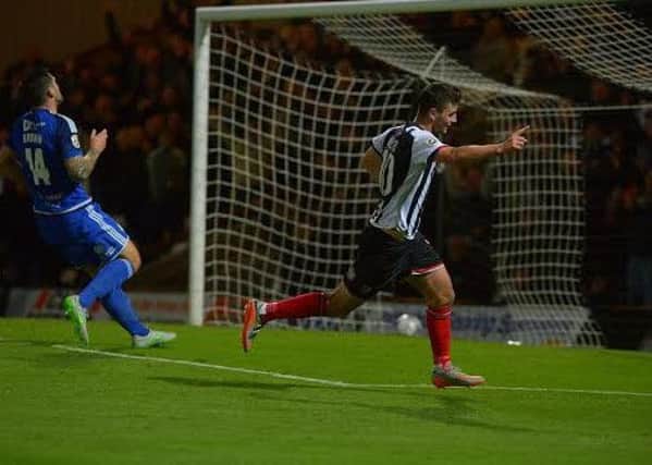 One of Grimsby's seven goals in their hammering of Halifax back in October. Photo: Grimsby Telegraph.