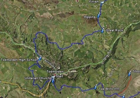 Todmorden to Blackshaw Head route map. Picture: Stuart Leah