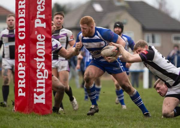 Actions from Siddal v Newcastle Thunder (professionals) in Challenge Cup, at Chevinedge. Pictured is Byran Smith