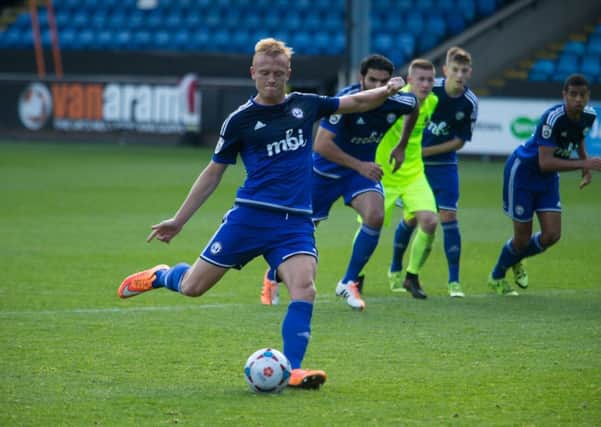 Actions from FC Halifax Town v Southport. Jordan Burrow