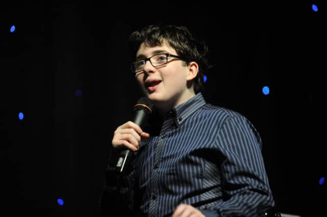 Yorkshire Children of Courage 2013 BBC's Stephanie McGovern and young comedy star Jack Carroll.

  4 October 2013.  Picture Bruce Rollinson