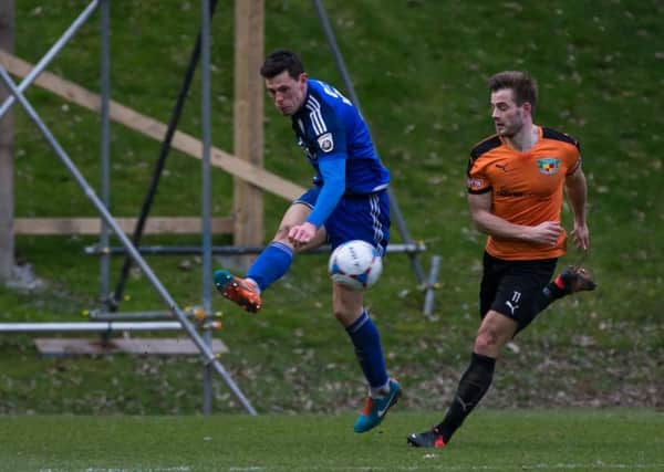 Actions from Halifax Town v Nantwich, at the Shay Stadium, Halifax. James Bolton