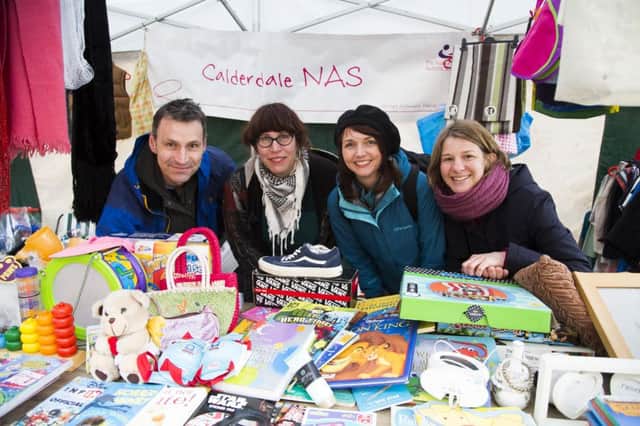 Calderdale NAS stall in Halifax town centre. From the left, Simon Gaukroger, Sarah Allard, Janine Wigmore and Louise Fletcher.