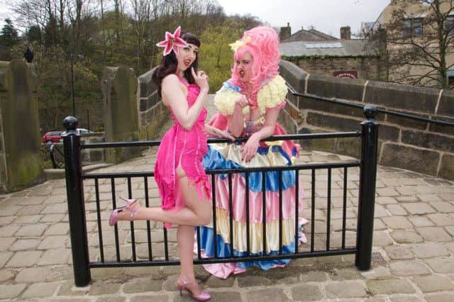 Hebden Bridge Burlesque Festival organisers Heidi Bang Tidy, left, and Lady Wildflower. Photo by Anita Watson