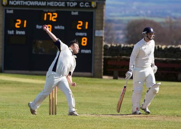 Actions from Northowram v Booth, cricket at Northowram
