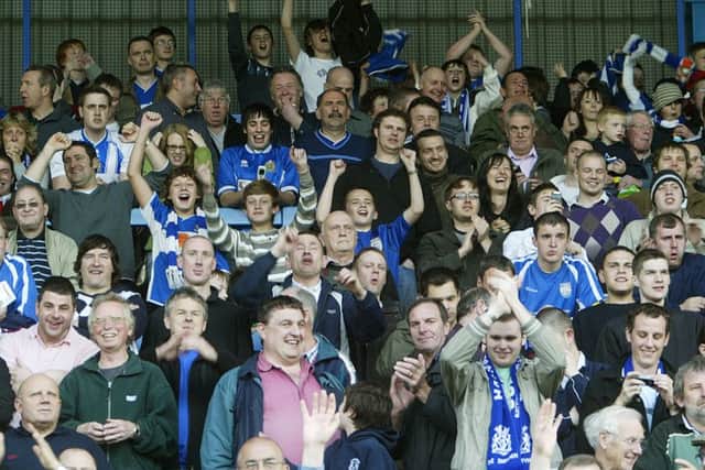 Town fans watching on during their team's 2-1 defeat to Stevenage in 2008.