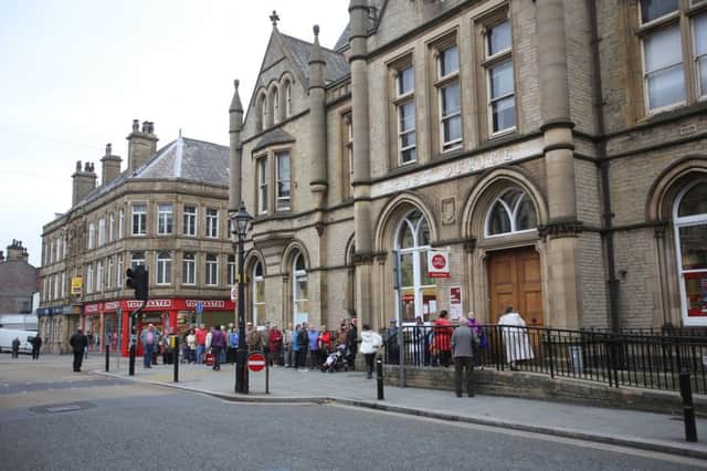 Queue outside Halifax Post Office