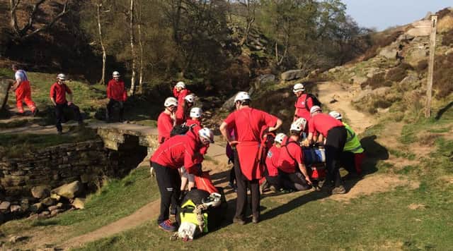 Rescue at Bronte Falls, near Haworth. Picture: Calder Valley Search and Rescue Team