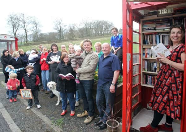 The community library in a telephone booth in the village of Booth, near Luddenden.