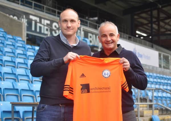 Andy Garside and Kevin Heaton, co-owners of GB Architectural.
Picture: Kelly Gilchrist/FC Halifax Town.