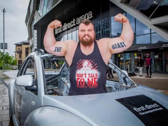 Britain's strongest man Eddie Hall is in the driving seat to deadlift a world record half a ton at Leeds First Direct Arena
