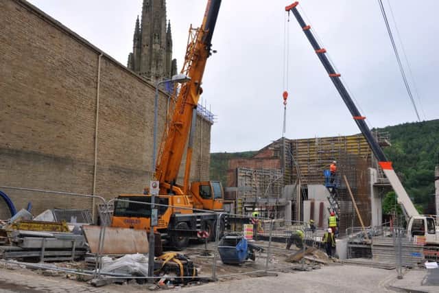 Work at the Piece Hall in Halifax where a graveyard was uncovered.  Picture Tony Johnson