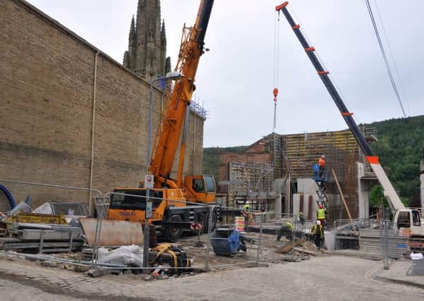 Work at the Piece Hall in Halifax where a graveyard was uncovered.  Picture Tony Johnson