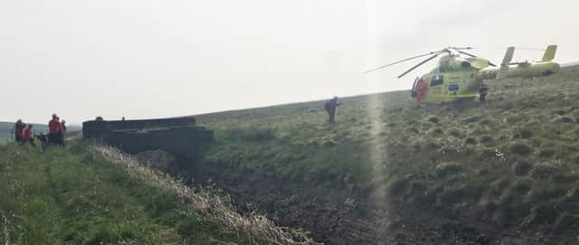 Calder Valley Search and Rescue Team assist at Rishworth, near Spa Clough Reservoir