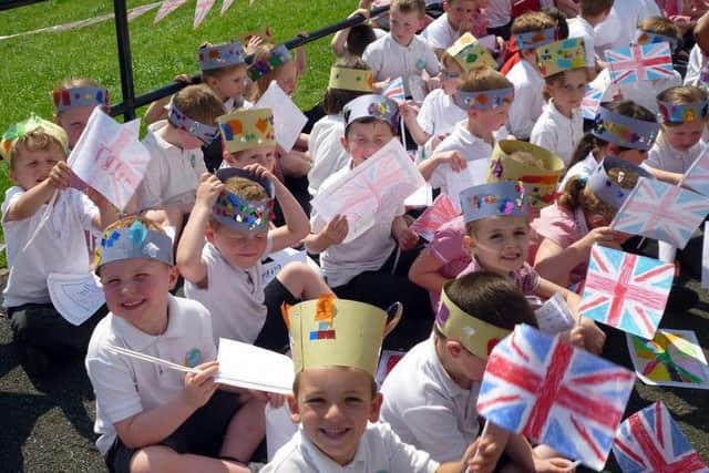 Children at the Greetland Academy celebrated the Queen's 90th birthday.