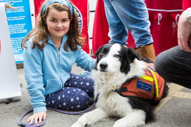 Ffion Noot-Williams with Jack, at Calder Valley Search and Rescue open day, Mytholmroyd