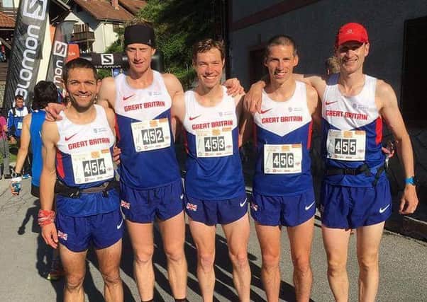 World Long Distance Mountain Championship 2016, Solvenia.
The GB team before the race with Calder Valley's Karl Gray on the left