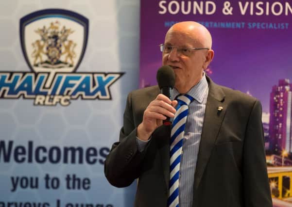 Business for Calderdale event at MBI Shay Stadium, Halifax. PIctured is Halifax RLFC chairman, Michael Steele.