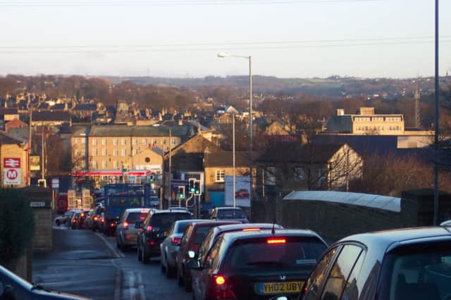 Traffic in Huddersfield Road, Brighouse