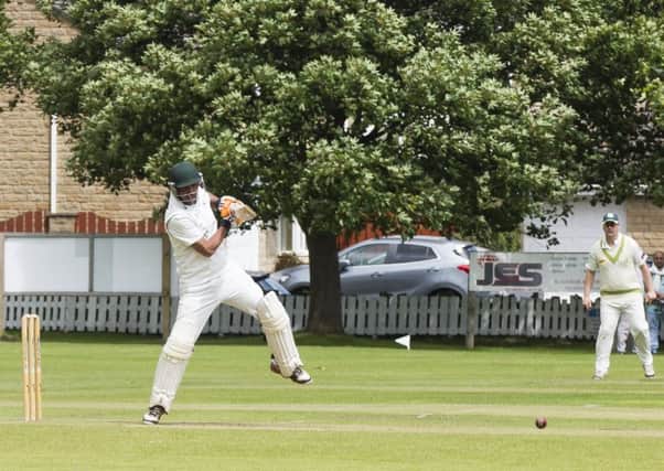 Cricket - Scholes v Lightcliffe. Lightcliffe batsman Suleman Khan.