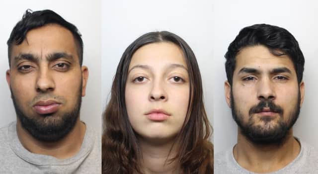 Jailed: from left Ion Matei, Daniela Pasariou and Wilson Tanase