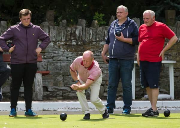 Actions from the Halifax mens pairs bowls, at Hove Edge BC. Pictured is Robert Morgan