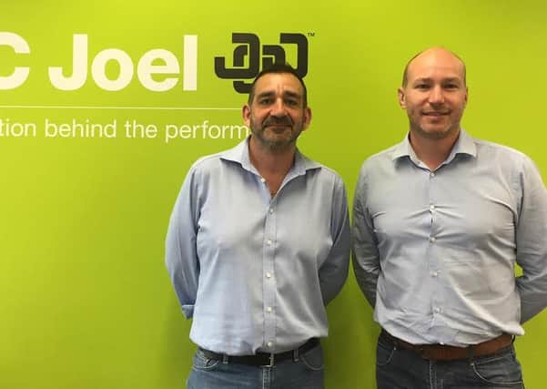 J&amp;C Joels CEO James Wheelwright (right) with the new sales director Stuart Coomber (left).