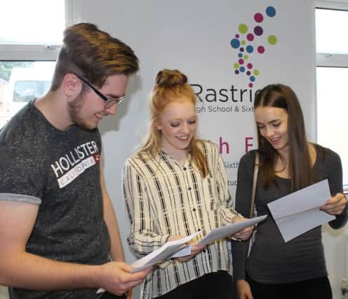 Rastrick High School receiving their results this morning