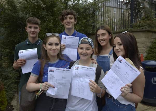 Brighouse High students celebrate their GCSE results.