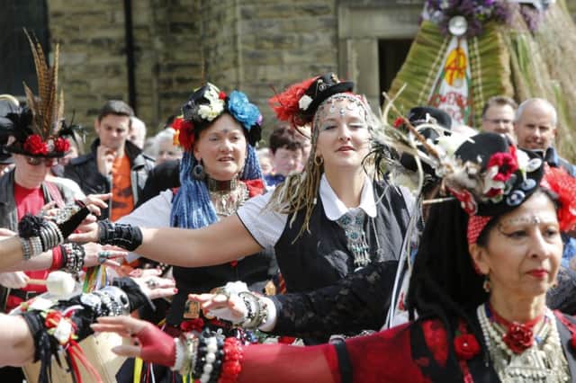 Sowerby Bridge Rushbearing Festival. 400 Roses dance at St Patrick's Sacred Heart, Bolton Brow.