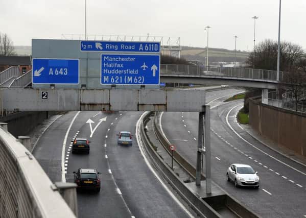 Junction 2 on the M621 motorway in Leeds.