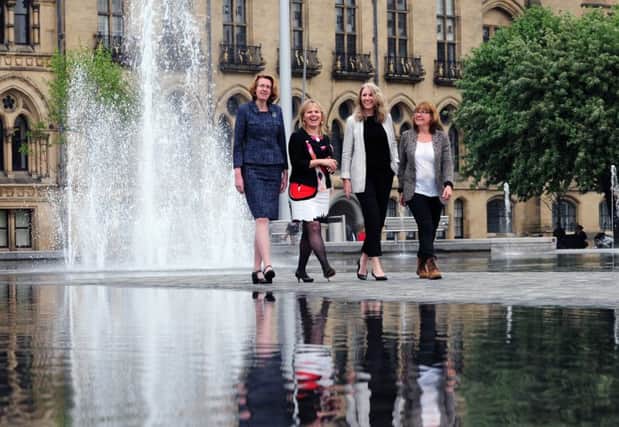 Bradford Council announces it's intention to bid to host the Great Exhibition of the North, from left, Susan Hinchliffe (Leader of Bradford Council), Kersten England (Chief Executive of Bradford Council), Shelagh ONeill (Project Leader for the Bid Team and Clare Morrow (Former Chair of Welcome to Yorkshire).
27th May 2016.
Picture : Jonathan Gawthorpe