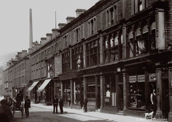 Market Street in Hebden Bridge 100 years ago. Photo provided by Pennine Horizons