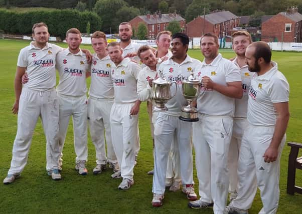 Walsden celebrate becoming the first Pennine League champions in 2016.
They were making it a double after winning the Wood Cup.