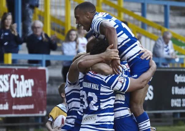 Fax celebrate James Woodburn-Hall's first try