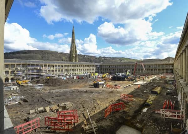 Work continues on the upgrade to the famous Piece Hall in Halifax.
