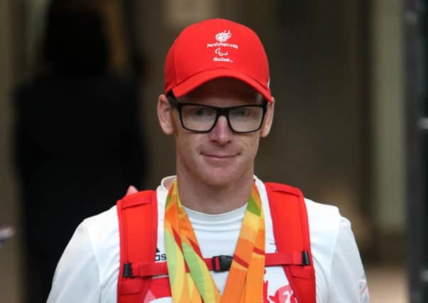 Great Britain's Stephen Bate arrives back at Heathrow Airport, London. Steve Parsons/PA Wire