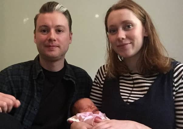 Simon and Louise Cunningham with baby daughter Edie