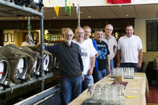 Todmorden Beer Festival 2015 at Todmorden Cricket Club. Organisers, from the left, Alan Sutcliffe, Nevil Sutcliffe, Brian Windle, Ian Roberts, Alan Fielding and Nick Sutcliffe.