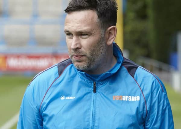 FC Halifax Town v Bradford Park Avenue.
Former Town player Mark Bower who has just been appointed manager of Bradford Park Avenue