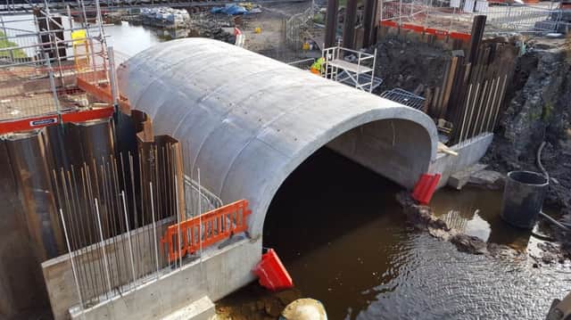 Arches installed at Elland Bridge to make the new structure more resilient. Picture by Lee Roberts