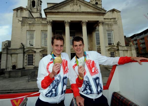 Alastair and Jonny Brownlee pictured on the parade. PIC: Simon Hulme