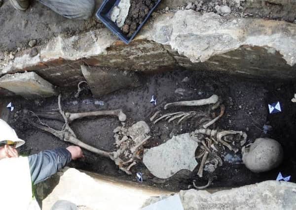 One of the skeletons discovered at the site.
