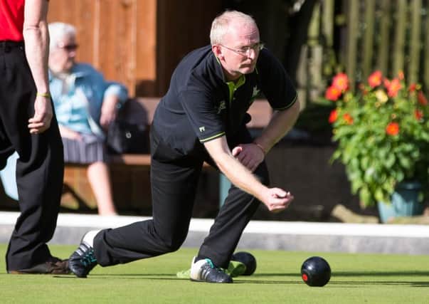 Actions from the fours final bowls at Sowerby SP. Pictured is Paul Fisher
