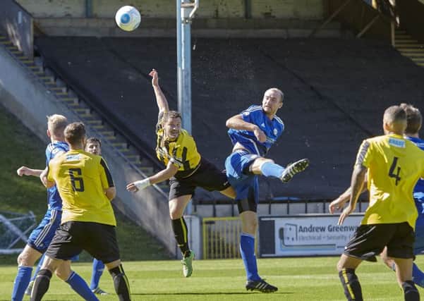 Action from Halifax's 1-0 defeat to Harrogate at The Shay earlier this season