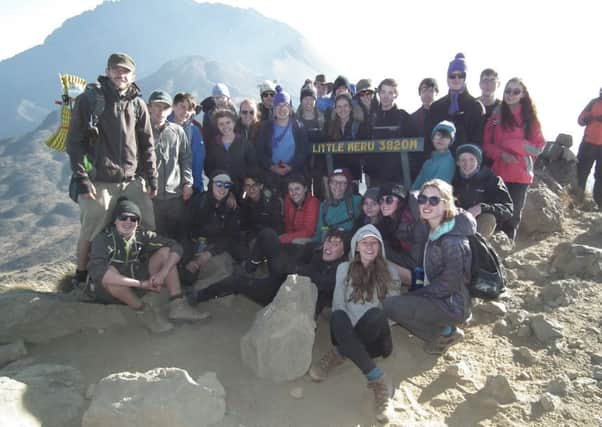 The two groups hiked over 4000 feet to the top of Mount Meru