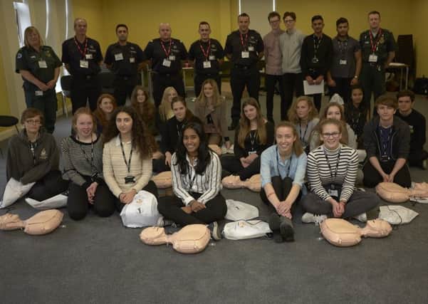 'Restart a heart' defibrillator training at Crossley Heath School