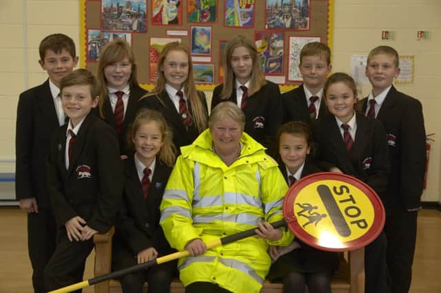 Brenda Forcer lollipop lady at Foxhill School, Queensbury for 25 years.