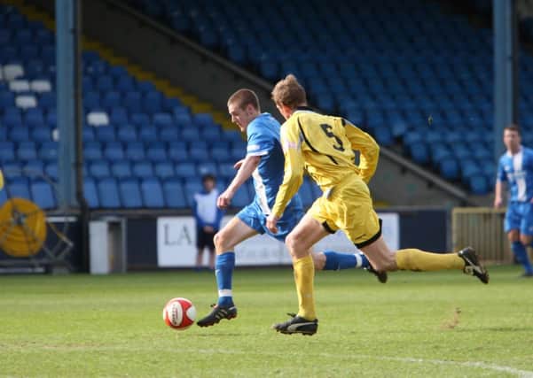 Jamie Vardy in action for Town against Matlock in 2011 at The Shay