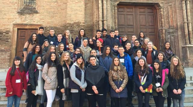 Ryburn students with their international peers in Italy